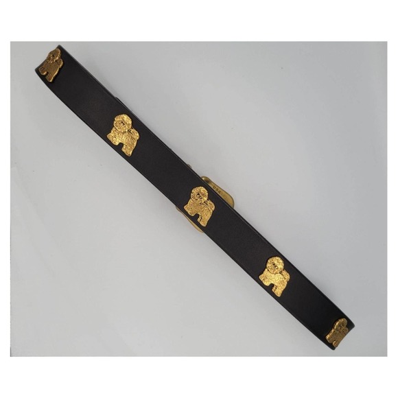 Vintage Black and Gold Tone Dog Belt - Picture 2 of 4
